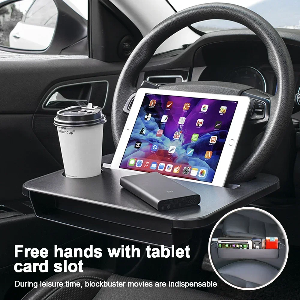 Desk Setup Organizer - Multifunktionaler Auto-Laptop-Tisch mit Halterung für Lenkrad,