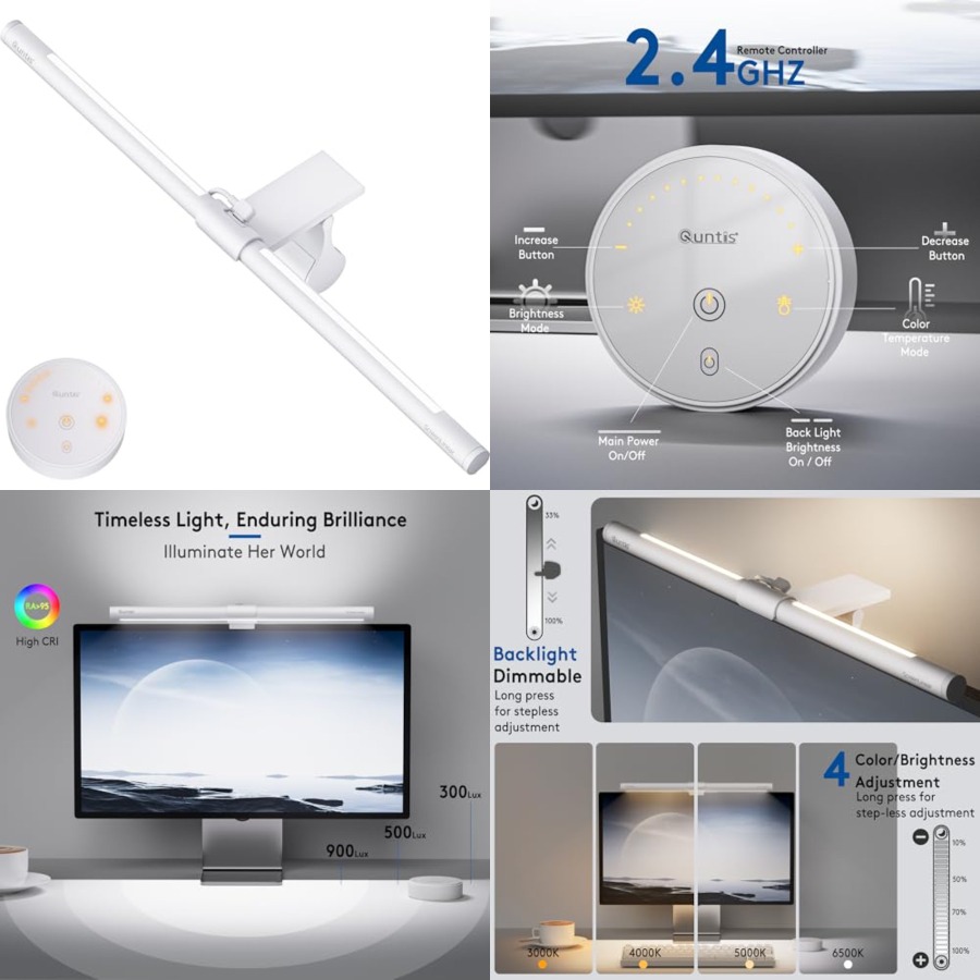 Setup Desk Monitor - Monitor-Lichtleiste mit Fernbedienung, Augenschonend Ohne Blendung,