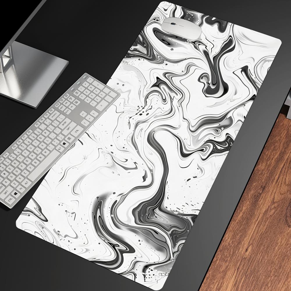 Desk Setup Gaming And Work - Abstrakte, flüssige, rutschfeste Schreibtischunterlage aus Gummi,