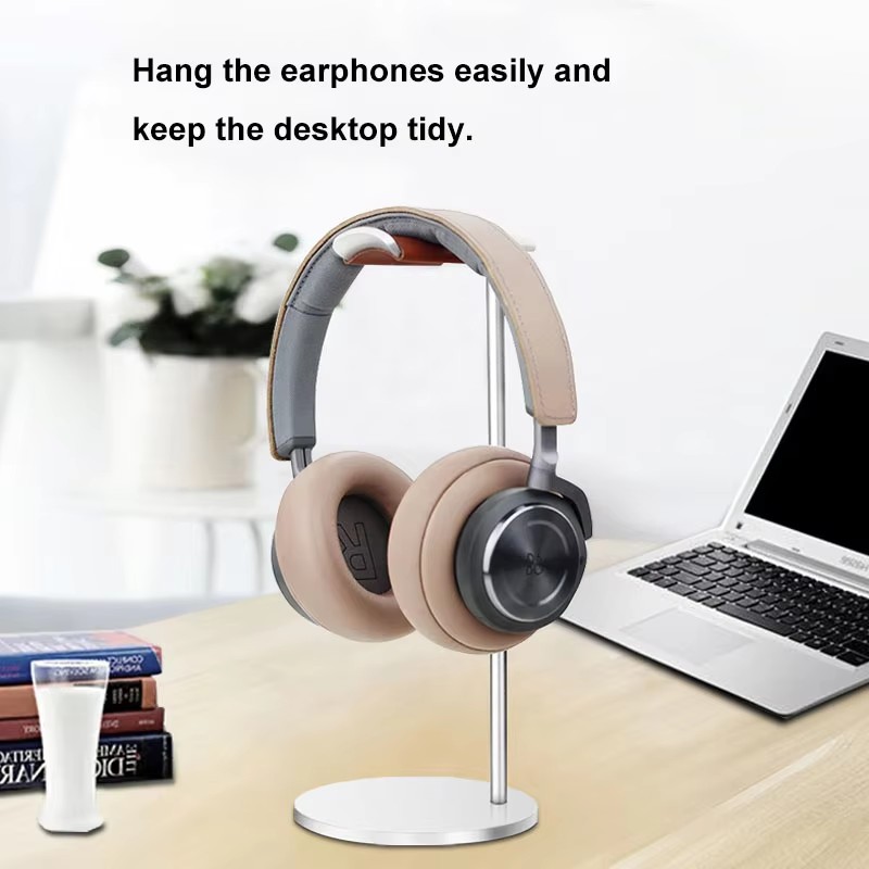 Gaming Setup Desk - Gebogener Aluminium-Kopfhörerständer Robuster Metall-Gaming-Headset-Halter mit Stabiler