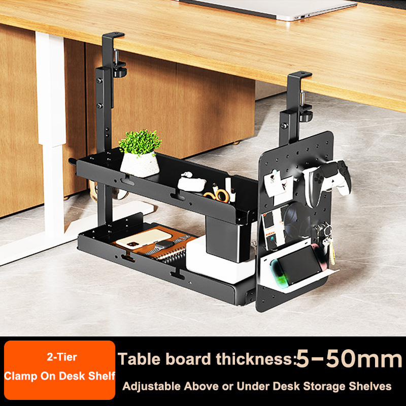 Desk Setup Organizer - Aufsteckbares 14-Zoll-Regal für Tischzubehör, Gaming-Geräte und