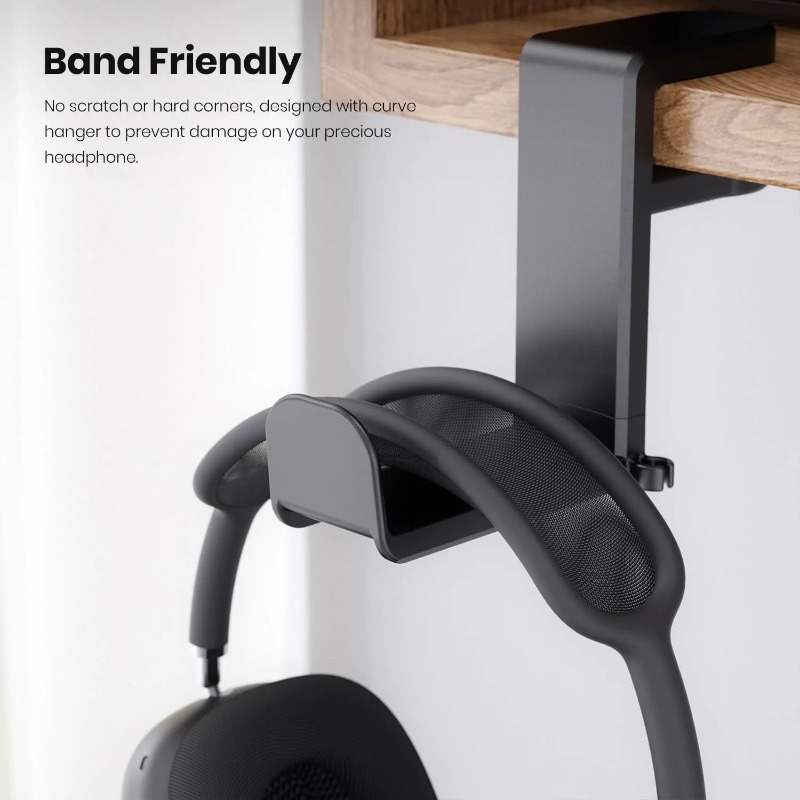 Desk Setup Organizer - 360 Grad drehbarer, bohrfreier Tischclip-Kopfhörerhalter –