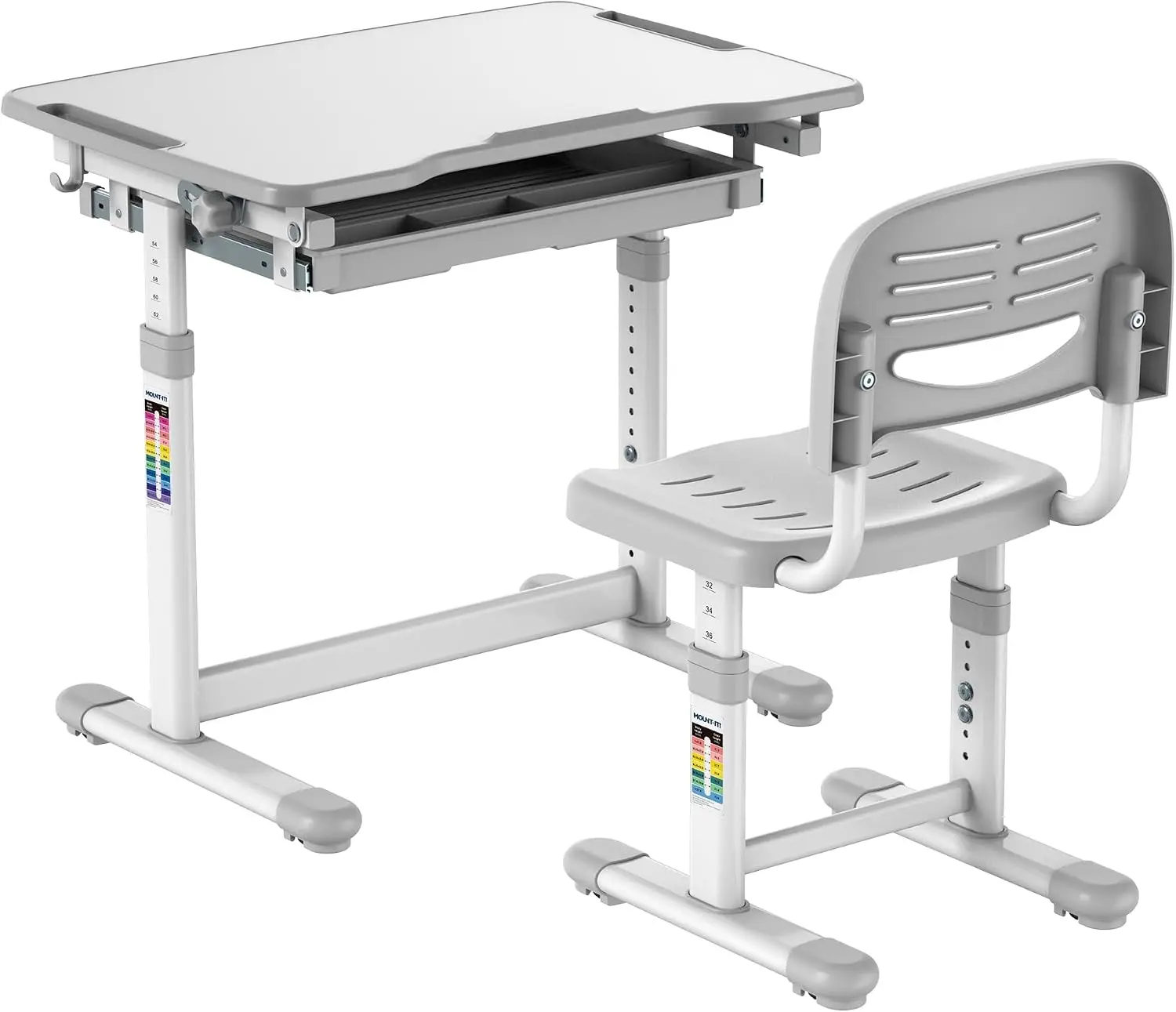 Desk Setup Kids - Mount-It! Kinder-Schreibtisch- und Stuhl-Set, höhenverstellbar bis