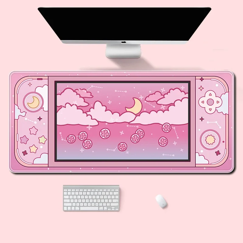 Desk Setup Accessories Aesthetic - Mond und Sterne Große Schreibtischunterlage Kawaii