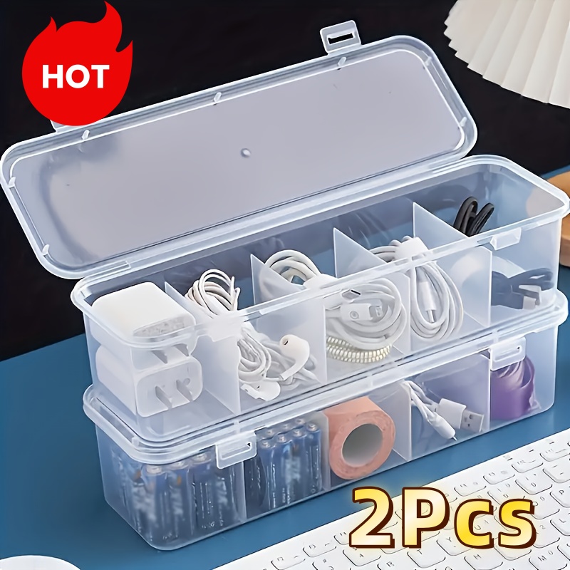Desk Setup Organizer - 2 Stück Große Kabelmanagement-Box mit Deckel