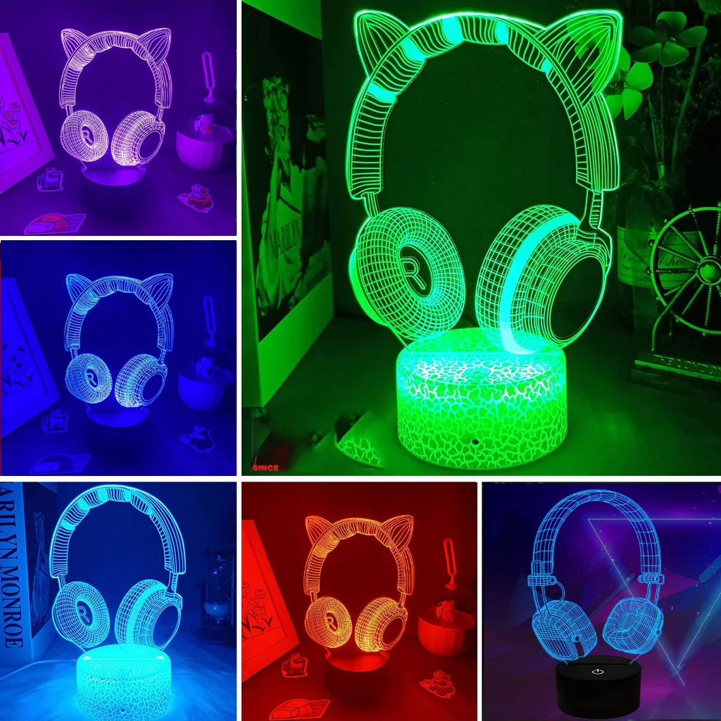 Desk Setup Kids - Neue Kopfhörer 3d Illusion Nachtlicht Headset