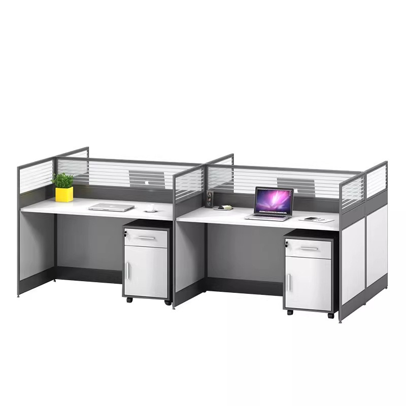 Desk Setup Corner - Weißer Büroschreibtisch für 2, 4 oder