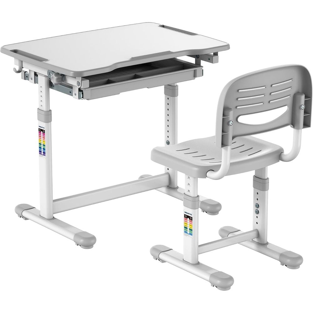 Desk Setup Kids - Kinder-Schreibtisch- und Stuhl-Set, höhenverstellbar bis 76
