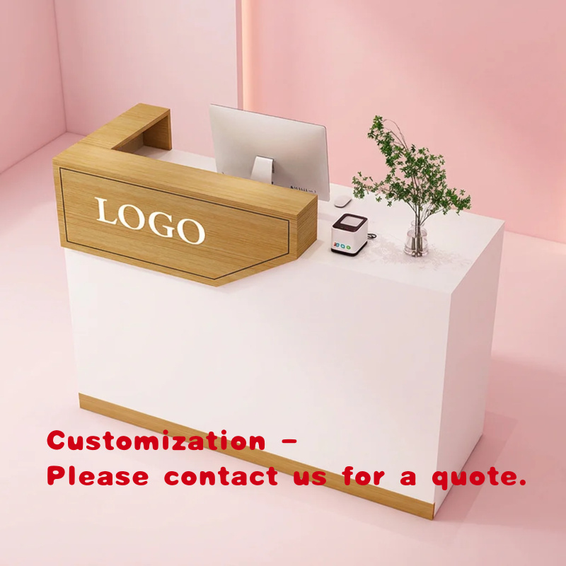 Desk Setup Modern - Maßgefertigter Holz-Hotelrezeptionstresen Moderner Büro-Empfangstresen Größe 1m