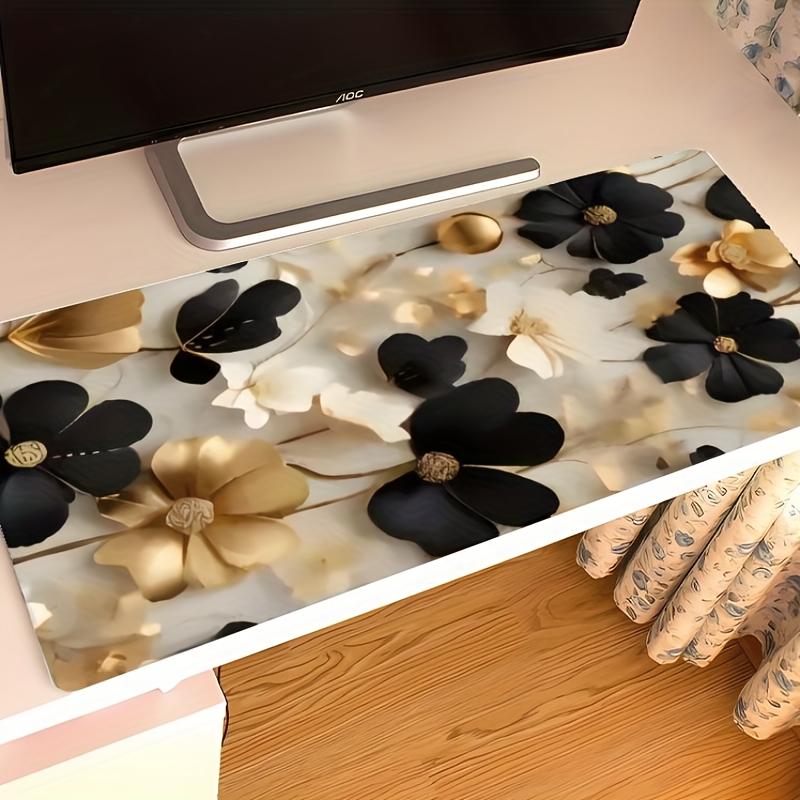 Schwarz-Goldene Blumenmuster G – Desk Setup Gaming And Work Bewertung und Preis