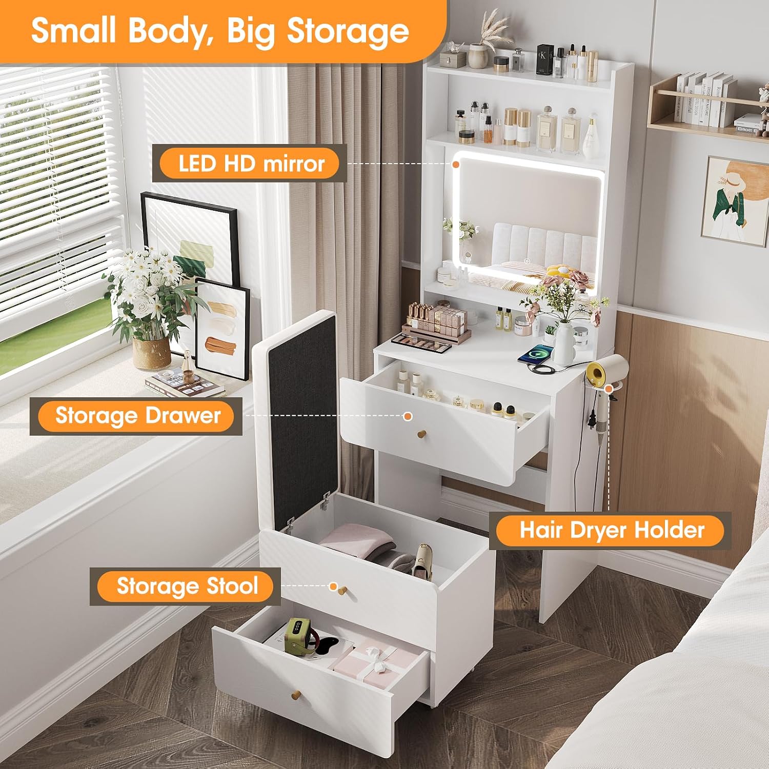 Schminktisch mit Spiegel & Bel – Desk Setup Bedroom Bewertung und Preis