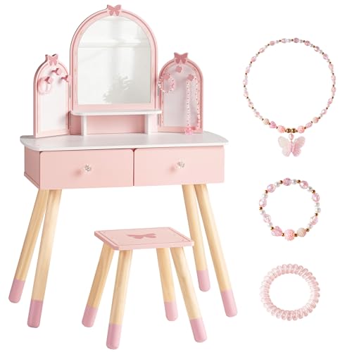 Rosa Kinder-Schminktisch-Set m – Desk Setup Kids Bewertung und Preis