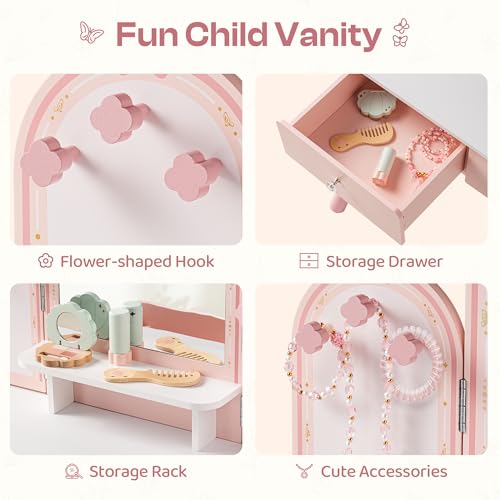 Rosa Kinder-Schminktisch-Set m – Desk Setup Kids Bewertung und Preis
