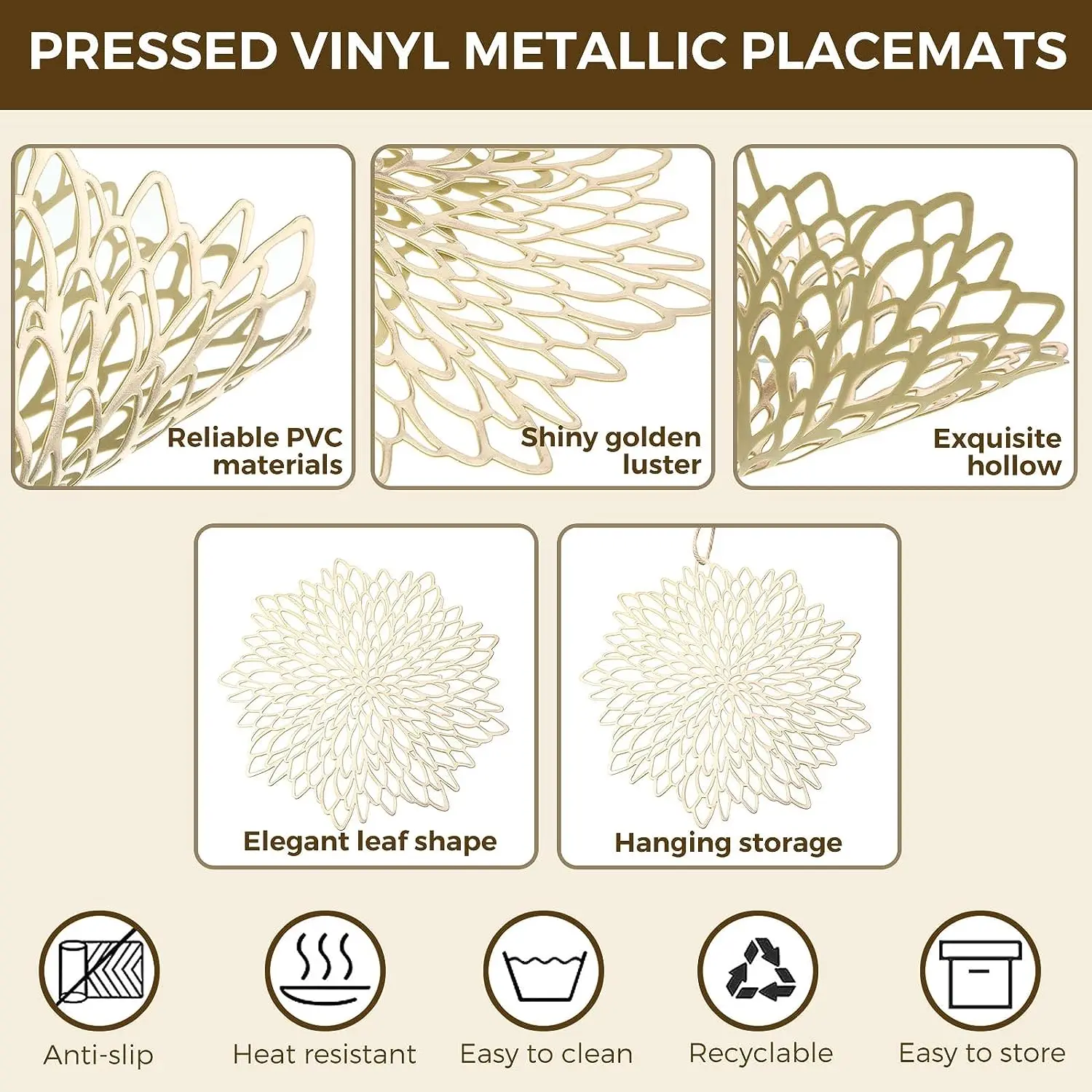 4er-Set Metallic-Tischsets, Vi – Desk Setup Design Bewertung und Preis