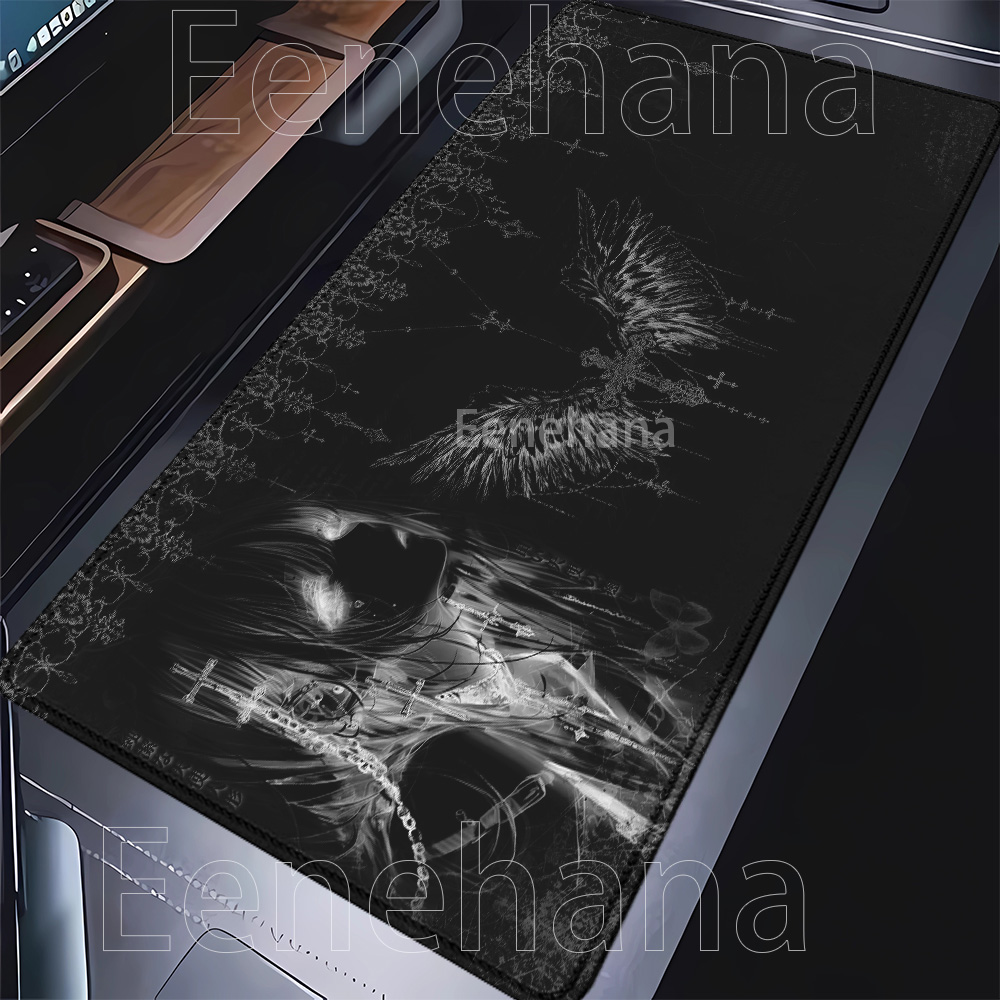 Mauspad, schwarz, weiß, Anime- – Desk Setup Accessories Aesthetic Bewertung und Preis