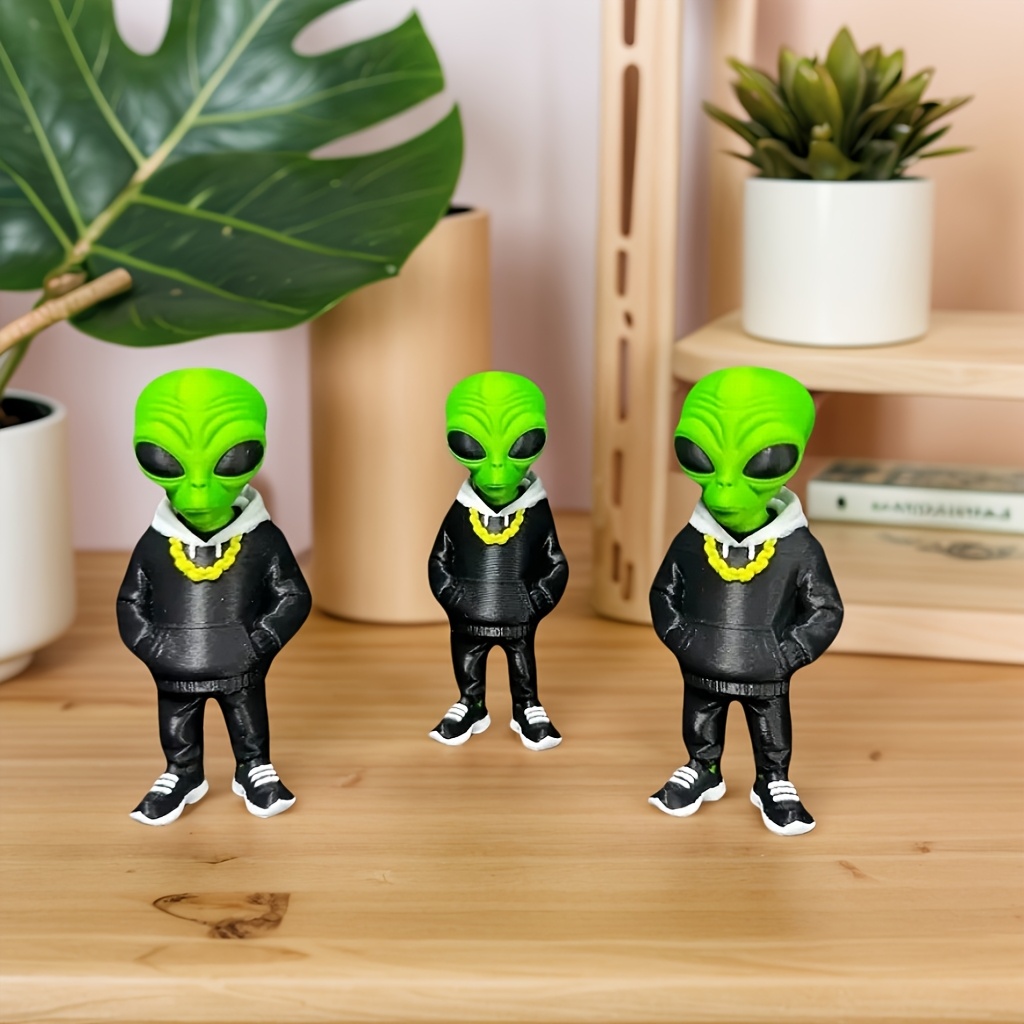 1 Stück grüne Alien-Figur mit  – Desk Setup Design Bewertung und Preis